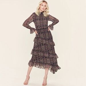 MISA Los Angeles Rania Dress in Black Floral